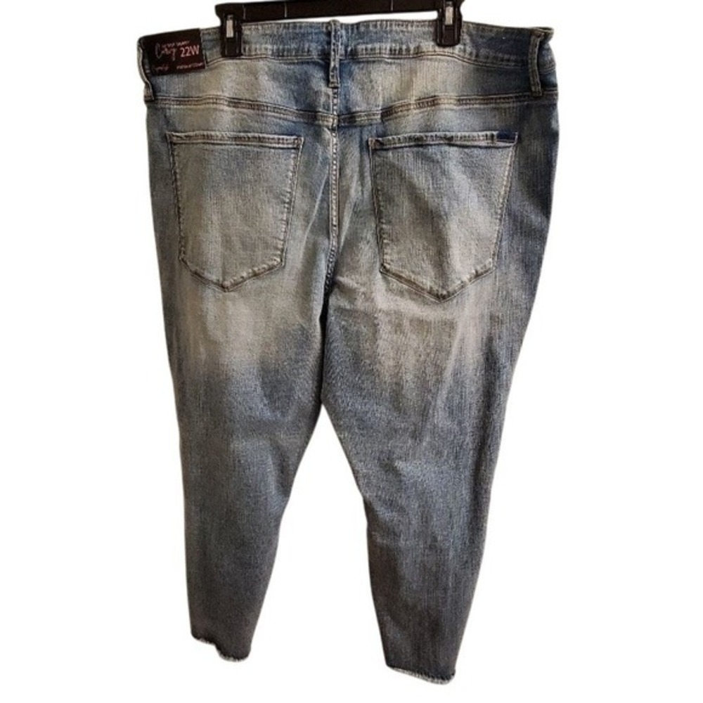 Copperflash 22W High Rise Skinny Jeans Light Wash Rhinestone Distressed NEW - Picture 6 of 9